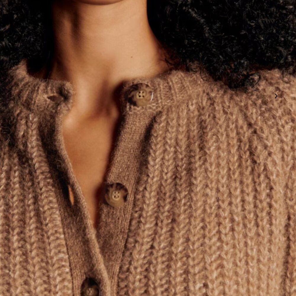 Sezane Emile Cardigan Mottled Camel - Size S - Picture 6 of 6